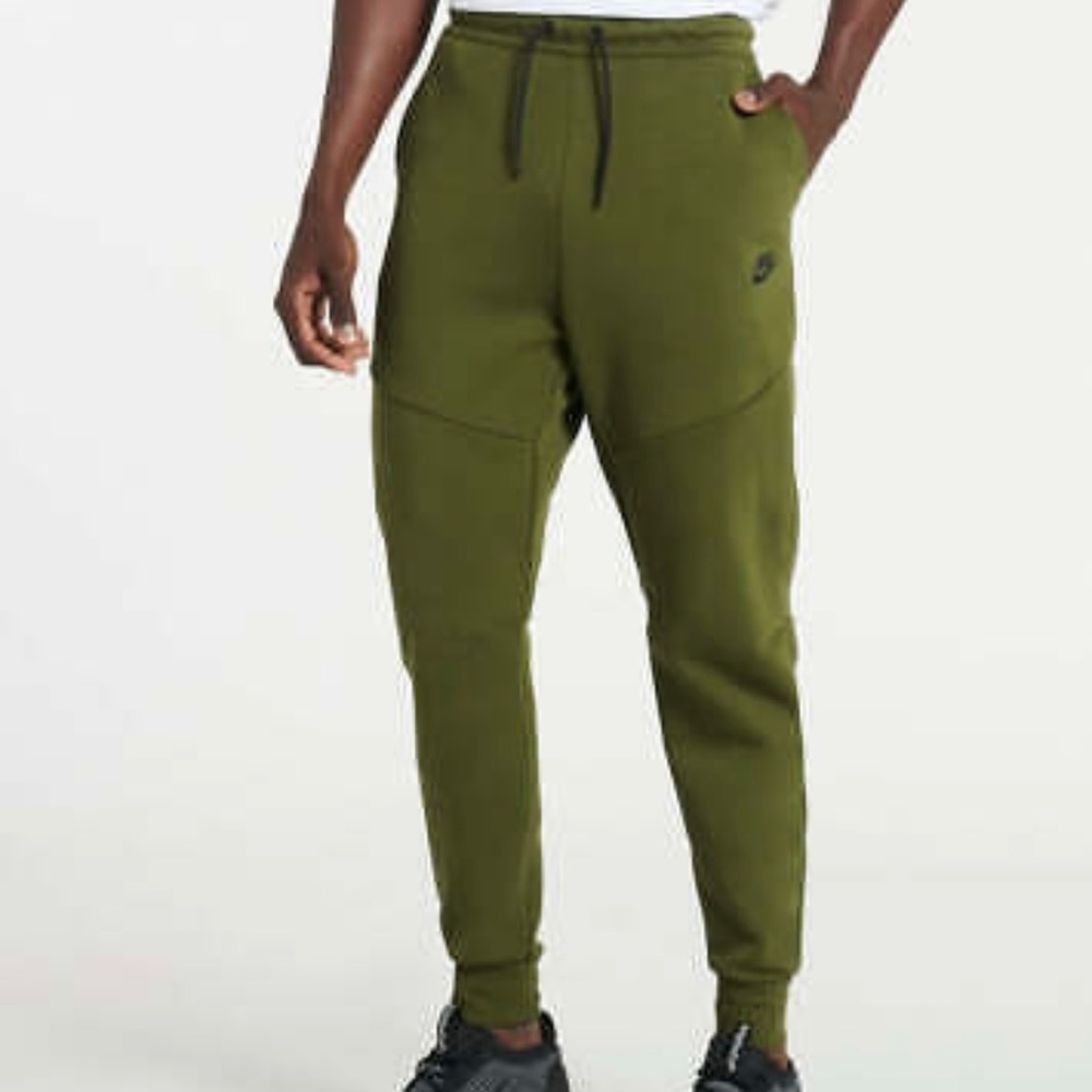 💕NIKE💕NWT Tech Fleece Pants Joggers Rough Olive Green Black XL-TALL XLT